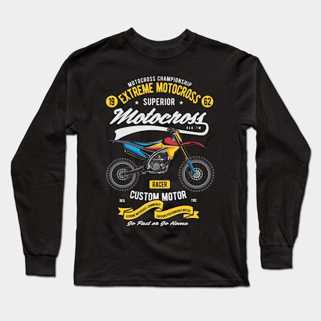 Extreme Motorcross Long Sleeve T-Shirt by Hudkins